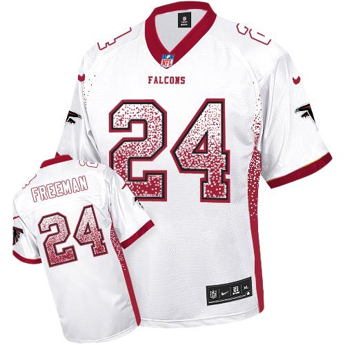 Nike Falcons #24 Devonta Freeman White Men's Stitched NFL Elite Drift Fashion Jersey - Click Image to Close